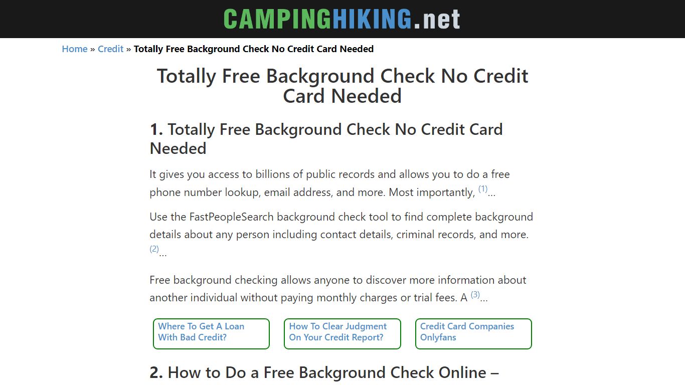 Totally Free Background Check No Credit Card Needed